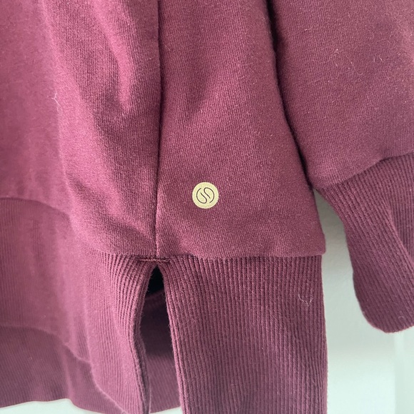 Soul + Sky Stitch Fix Micro French Terry Hoodie Sweatshirt Burgundy S - Picture 7 of 11